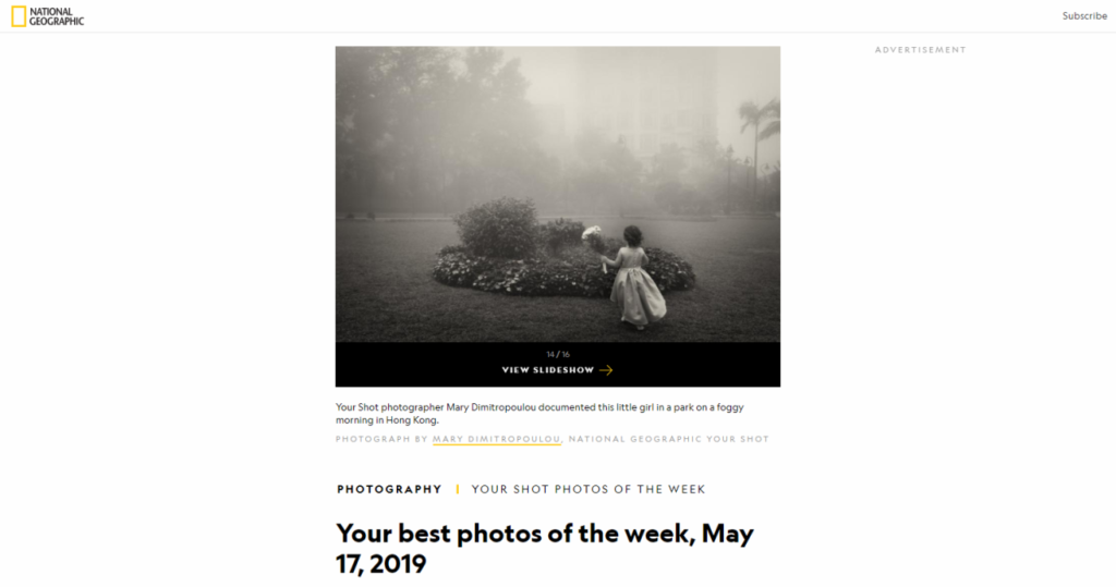 Nat Geo, published, photo of the week, girl, fog